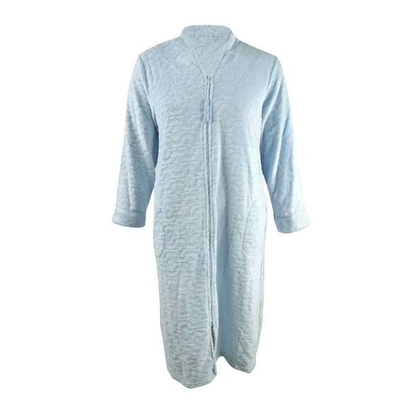 Women's Jacquard Cuddle Fleece Long Zipper Robe