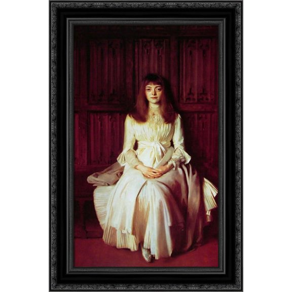 Miss Elsie Palmer 17x24 Black Ornate Wood Framed Canvas Art by Sargent, John Singer