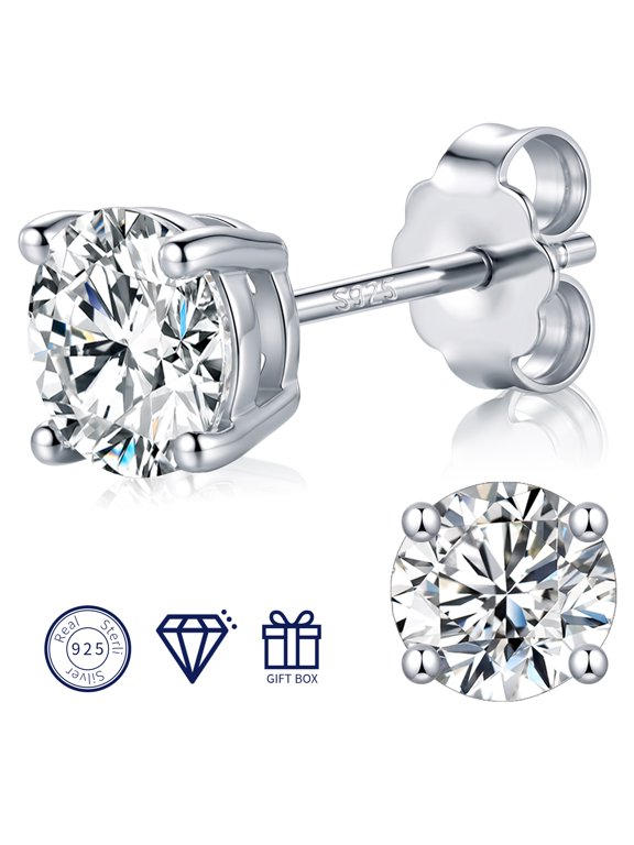 3 Pairs Stud Earring Set for Women Men , Round CZ Earrings Set Hypoallergenic Multiple Piercing Cartilage Stacks Jewelry