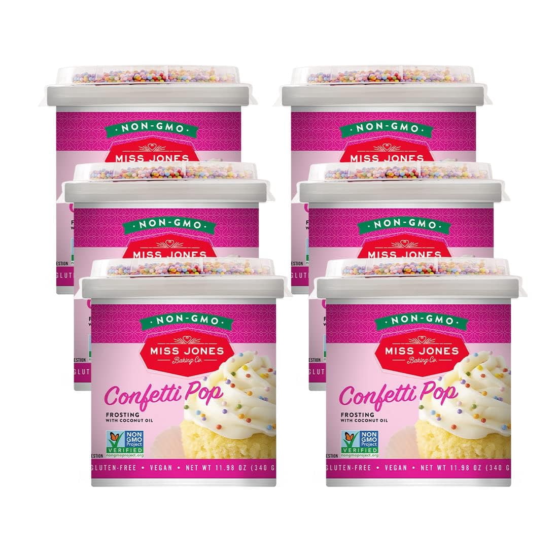 Miss Jones Baking Organic Confetti Pop Frosting - Pack Of 1, Delicious & Natural