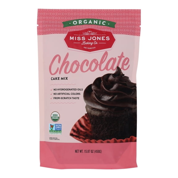 Miss Jones Organic Chocolate Cake Mix - Case of 6 - 15.87 OZ