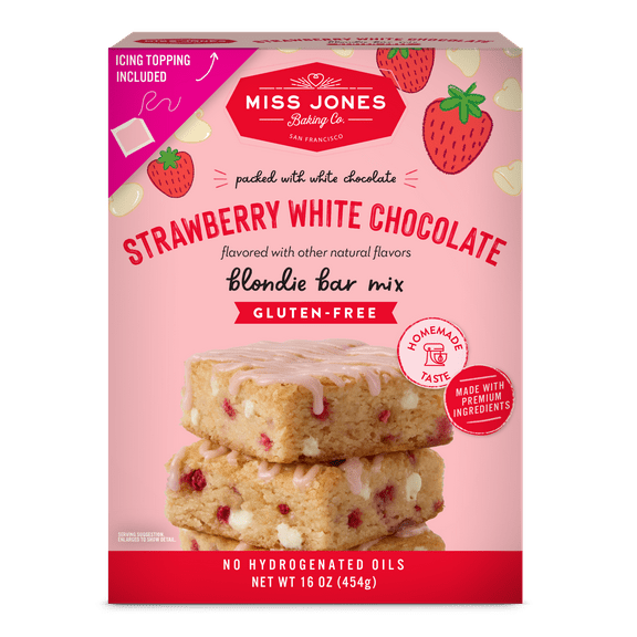 Miss Jones Baking Co. Gluten Free Strawberry White Chocolate Blondie Mix