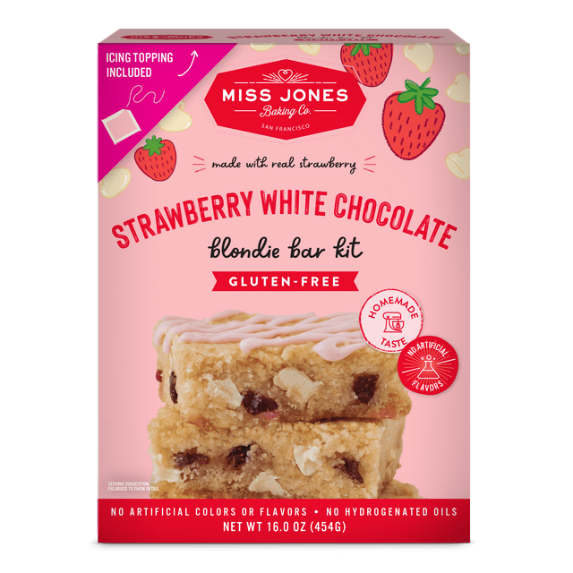 Miss Jones Baking Co. Gluten Free Strawberry White Chocolate Blondie