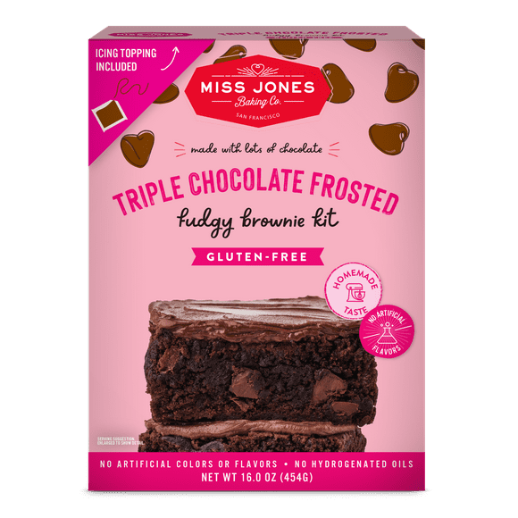 Miss Jones Baking Co. Gluten Free Triple Chocolate Fudge Frosted Brownie Cake Mix