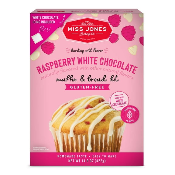 Miss Jones Baking - Co Kit Muffin Brd Raspberry White Chocolate - 14.9 Oz, Case of 6