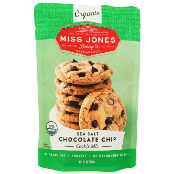 Miss Jones Baking Co, Organic Cookie Mix, Sea Salt Chocolate Chip, 13 oz