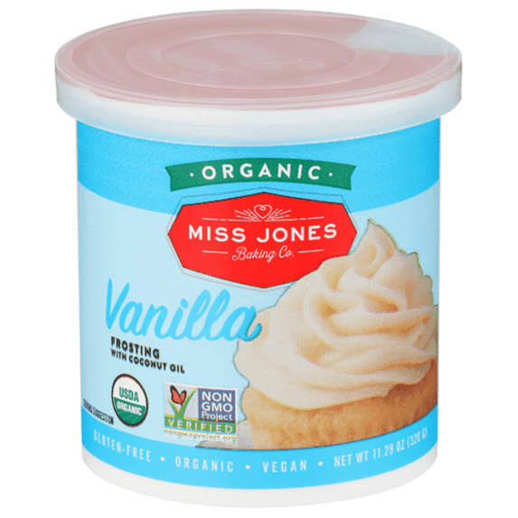 Miss Jones Baking Co, Organic Frosting, Vanilla, 11.29 oz Pack of 4