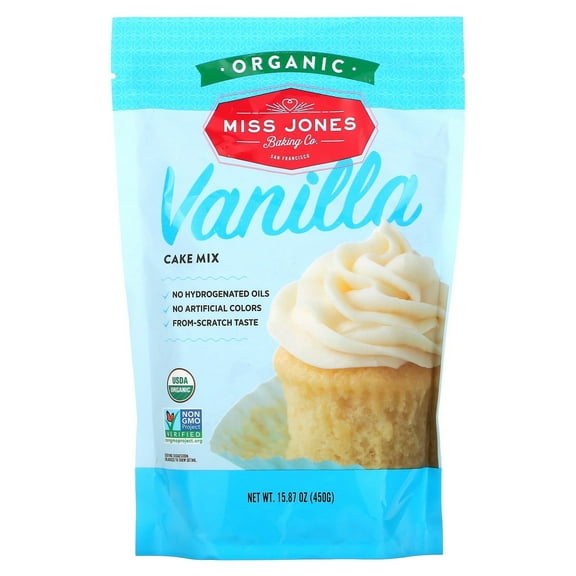 Miss Jones Baking Co, Organic Ultimate Cake Mix, Vanilla, 15.87 oz Pack of 3