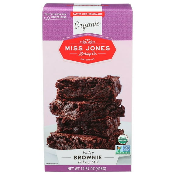 Miss Jones Organic Brownie Baking Mix, 14.67 Ounce -- 6 per case.