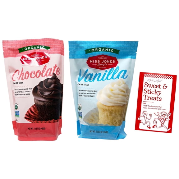 Miss Jones Organic Cake Mix Variety 2-Pack | Vanilla & Chocolate | 15.87 oz | MerlinsMart Zine