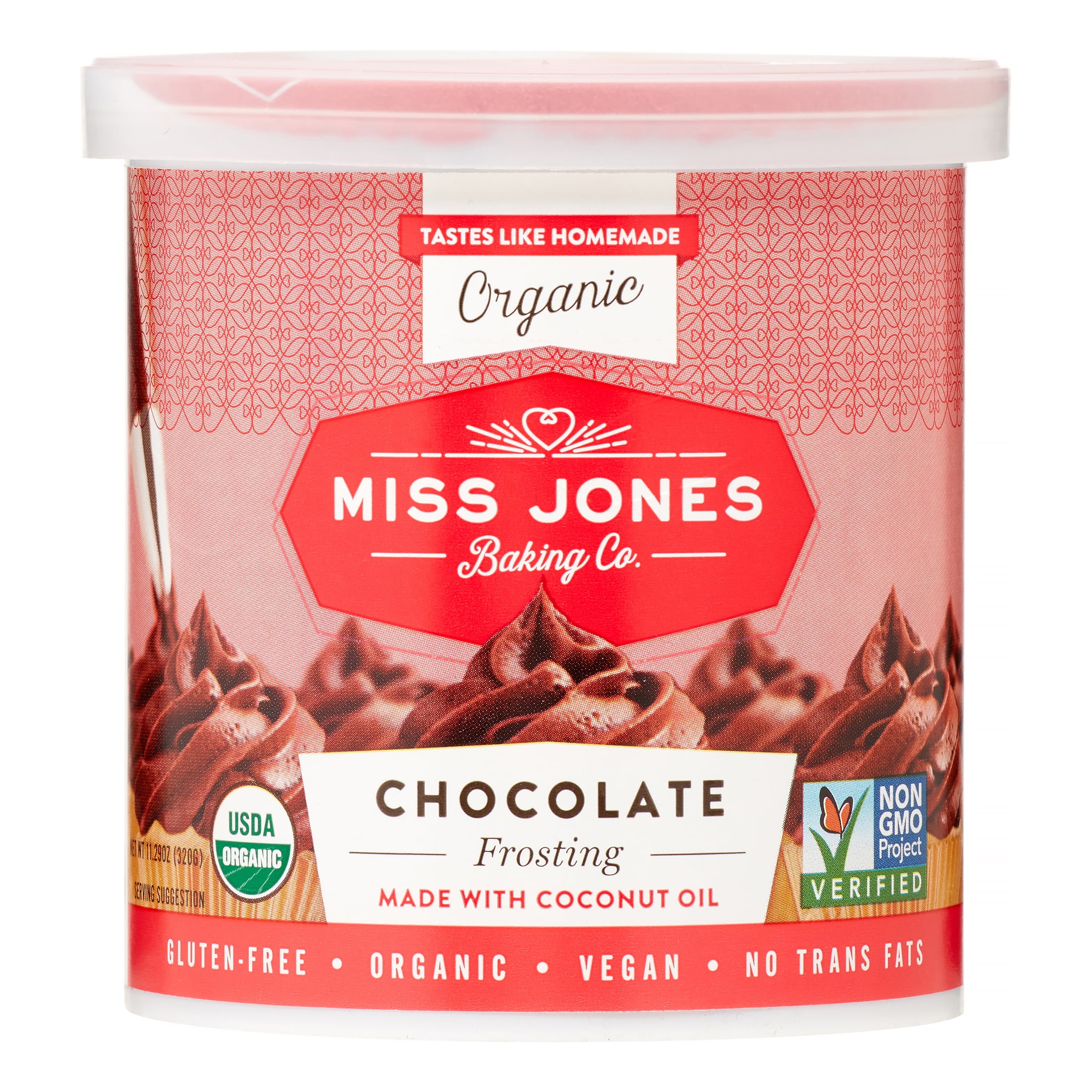 Miss Jones Organic Frosting, Chocolate, 11.29 Oz, 1 Count