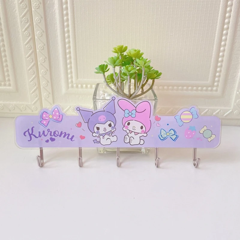 Miss Kitty Sanrio Multi Row Hook Kawaii My Melody Kuromi Acrylic