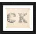 thumbnail image 1 of Miss L. E. M. Jones 17x15 Black Ornate Wood Framed Double Matted Museum Art Print Titled - Alphabet Book Design (Letters C and K) (ca. 1830), 1 of 5