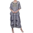 thumbnail image 1 of Miss Lavish London Caftans for Women Summer Ladies Long Kimono Maxi Style Kaftans Dress for Regular to Plus Size Maxi Dress, Black, One Size, 1 of 6