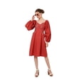 thumbnail image 1 of Miss Lavish London Casual Dresses for Women Sundresses Midi Dress Formal Maxi Wedding Guest Red Cocktail Party Bridesmaid Gowns and Evening Long Sleeve Sun Dress 2024 Red, Medium, 1 of 7
