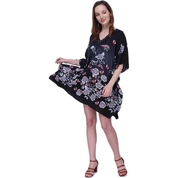 Miss Lavish London Kaftan Dress - Caftans for Women - Women's Caftans Suiting Teens to Adult Women in Regular to Plus Size (159-Black 14-18)