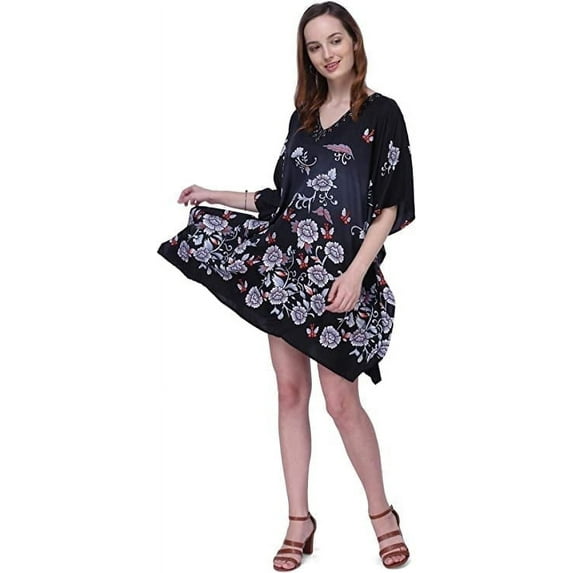 Miss Lavish London Kaftan Dress - Caftans for Women - Women's Caftans Suiting Teens to Adult Women in Regular to Plus Size (159-Black 20-24)