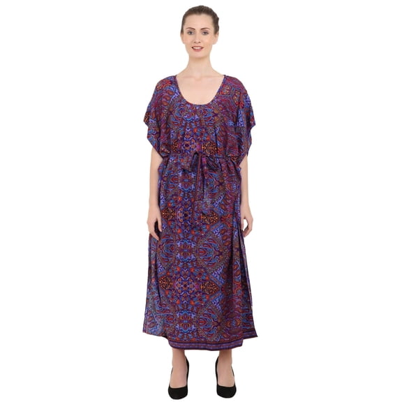Miss Lavish London Kaftan Dress Summer Caftans for Women in Ethnic Inspired Prints, One Size to Fit