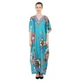 thumbnail image 1 of Miss Lavish London Kaftan Dress Summer Women's Caftans Long Maxi Style Dresses One Size [145-Teal], 1 of 6