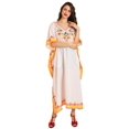 thumbnail image 1 of Miss Lavish London Kaftan Dresses for Women,Beach Kaftan Coverups,Hawaiian Coverups for Women,Long Beach & Swimsuit Coverups,Plus Size African Caftan Dress,Moroccan Style Loungewear Creme Gold XXL, 1 of 6
