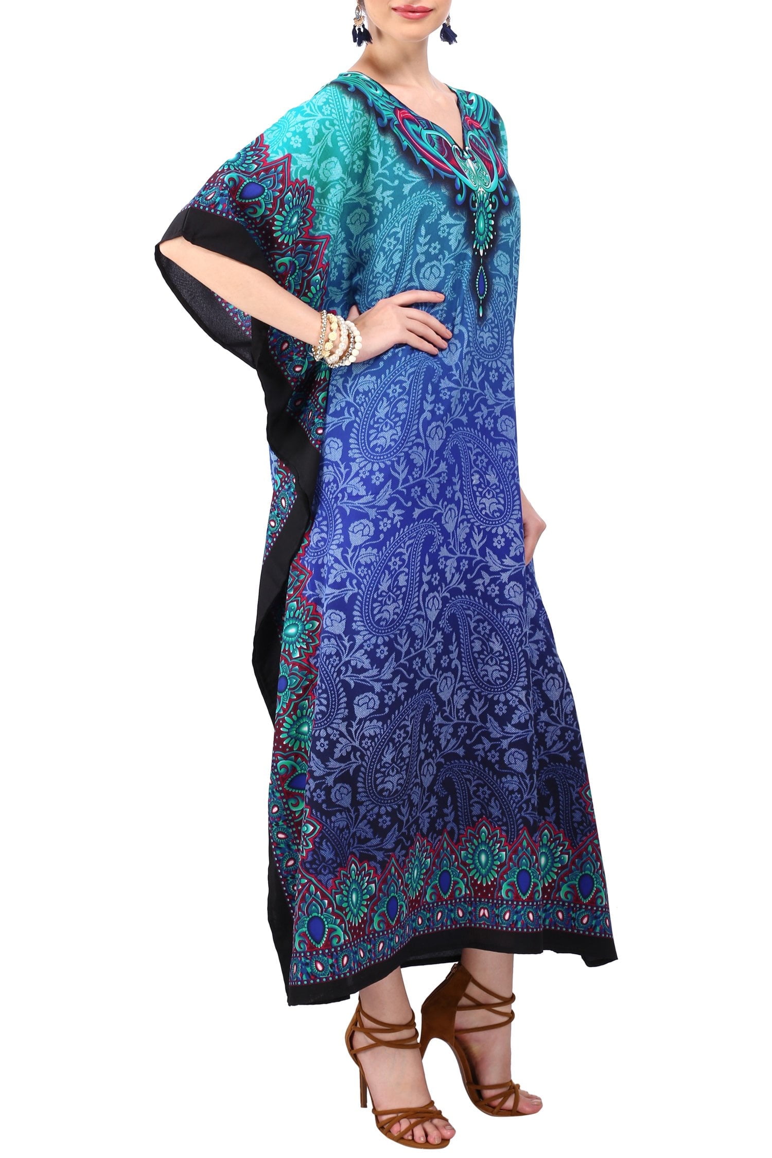 Miss Lavish London Donne Kaftan Tunica Kimono Libero