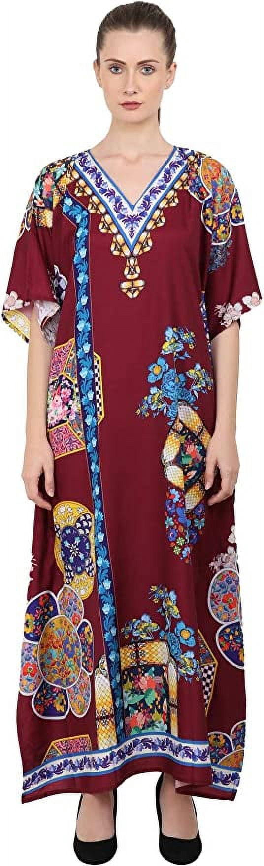 Miss Lavish London Donne Kaftan Tunica chimono Stile Più Dimensione vestito per loungewear Vacanze indumenti da notte & Ogni giorno Copertina su Top [Turchese] Regalo di Capodanno