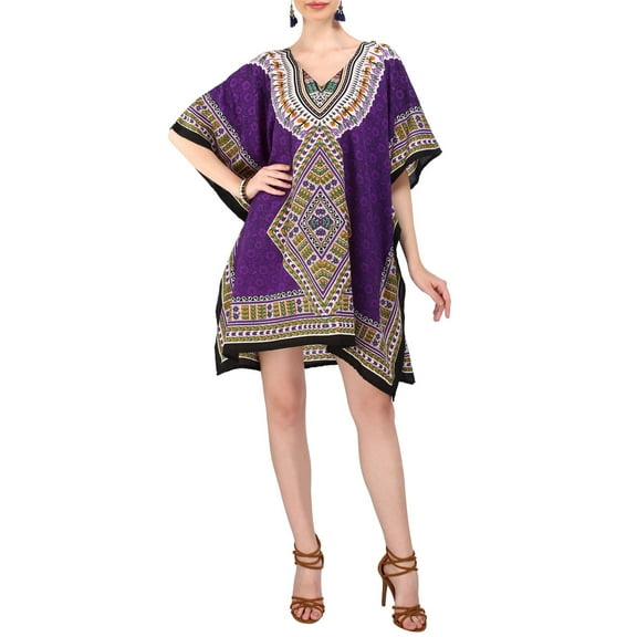 Miss Lavish London Kaftans for Women Ladies Long Kimono Maxi Dress Regular to Plus Size Maxi Dress, Purple, 14-18