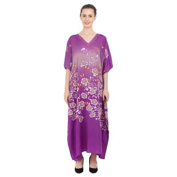 Miss Lavish London Kimonos for Women Casual Ladies Long Dresses Kaftans Maxi Style in One Size, Purple