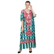 MISS LAVISH London Kimonos for Women Casual Ladies Long Dresses Kaftans for Regular to Plus Size Maxi Dress, Teal, X-Large