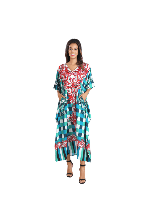 London Kimonos for Women Casual Ladies Long Sun Dresses Kaftans in One Size, Teal