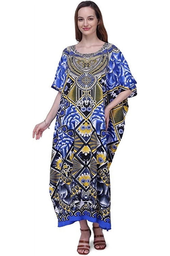 London Kaftan Dresses for Women,Beach Kaftan Coverups,Hawaiian Coverups for Women,Long Beach & Swimsuit Coverups,Plus Size African Caftan Dress,Moroccan Style Loungewear Black 3XL