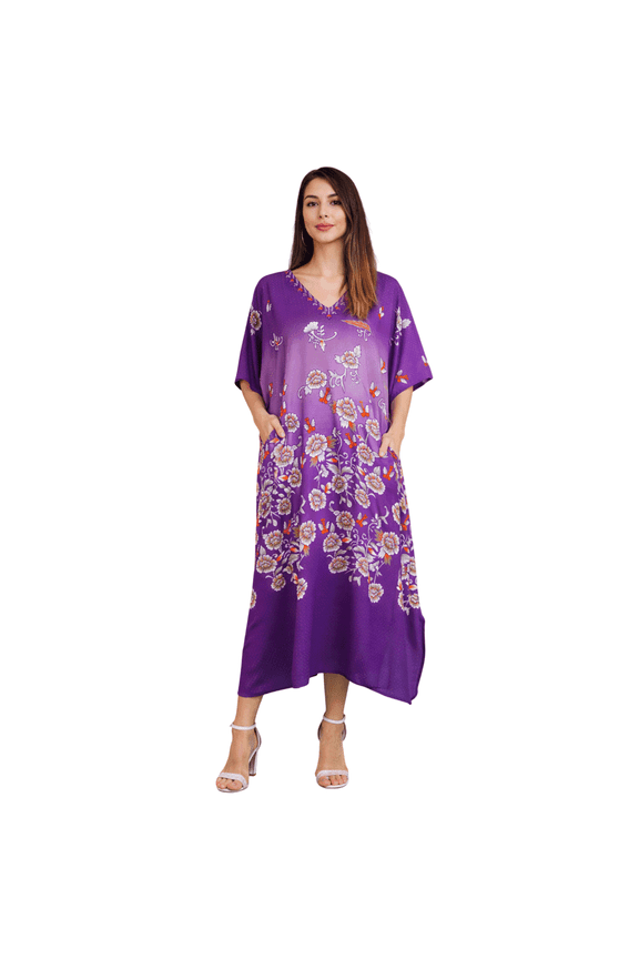 A-Line Batwing Sleeve V-Neck Dresses Women's Plus