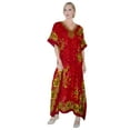 thumbnail image 1 of Miss Lavish London Kaftan Dresses for Women,Beach Kaftan Coverups,Hawaiian Coverups for Women,Long Beach & Swimsuit Coverups,Plus Size African Caftan Dress,Moroccan Style Loungewear Red XL, 1 of 7