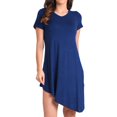 thumbnail image 1 of Miss Lavish London Short Sleeve T Shirt Dress For Women Casual Loose Fitting Jersey Dress Navy-S, 1 of 6