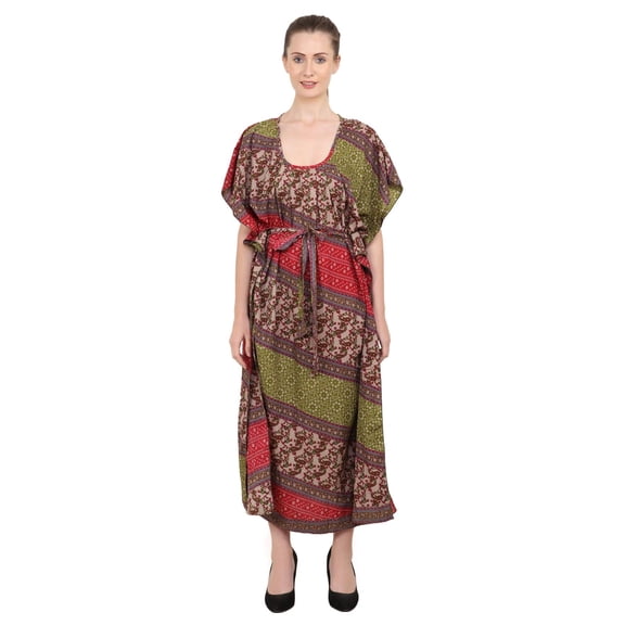 Miss Lavish London Summer Kaftan Dress Regular Casual Caftans for Women in Ethnic Inspired Prints, One Size