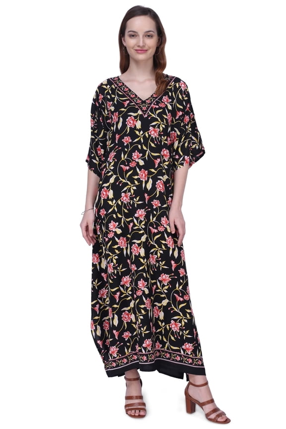 London Women Kaftans Dresses, Black, M