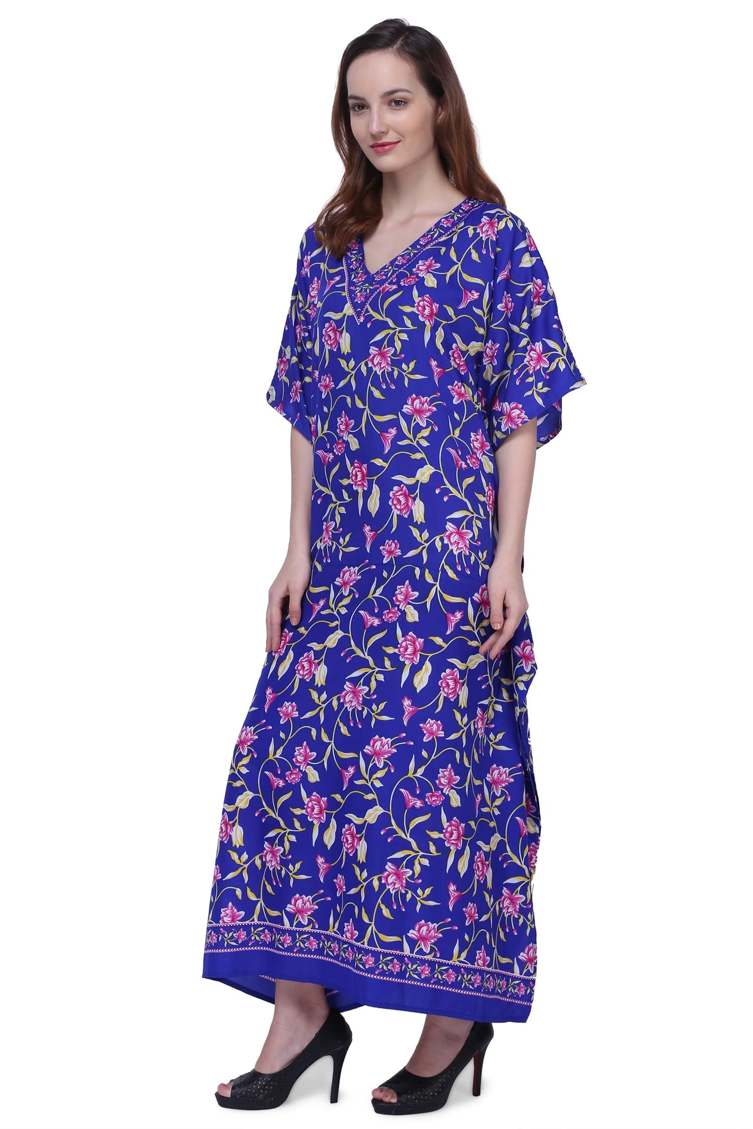 Miss Lavish London Women Kaftans Dresses Blue S Walmart