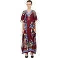 thumbnail image 1 of Miss Lavish London Women Kaftans Dresses, Maroon L, 1 of 7