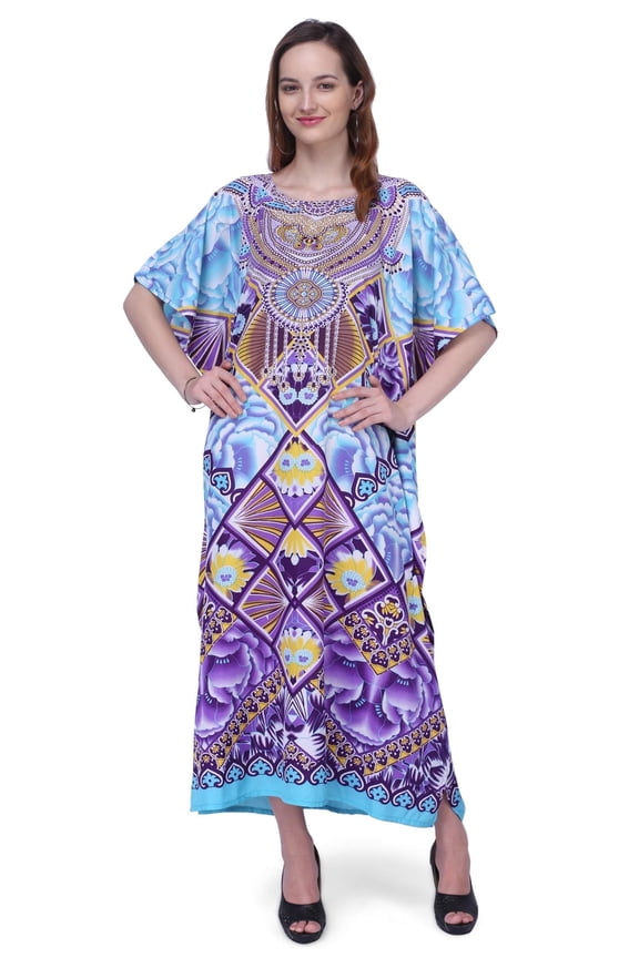 London Kaftan Dresses for Women,Beach Kaftan Coverups,Hawaiian Coverups for Women,Long Beach & Swimsuit Coverups,Plus Size African Caftan Dress,Moroccan Style Loungewear Purple L