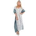 thumbnail image 1 of Miss Lavish London Kaftan Dresses for Women,Beach Kaftan Coverups,Hawaiian Coverups for Women,Long Beach & Swimsuit Coverup,Plus Size African Caftan Dress,Moroccan Style Loungewear Soothing White 3XL, 1 of 6