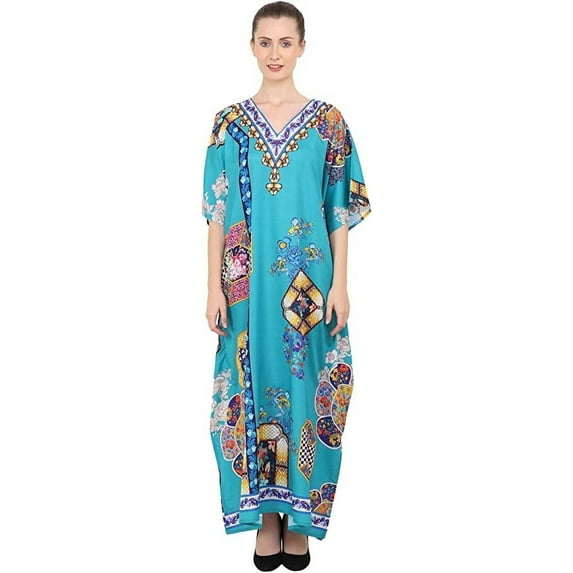 Miss Lavish London Women Kaftans Dresses, Teal M