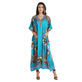 thumbnail image 1 of Miss Lavish London Women Kaftans Dresses, Teal M, 1 of 7