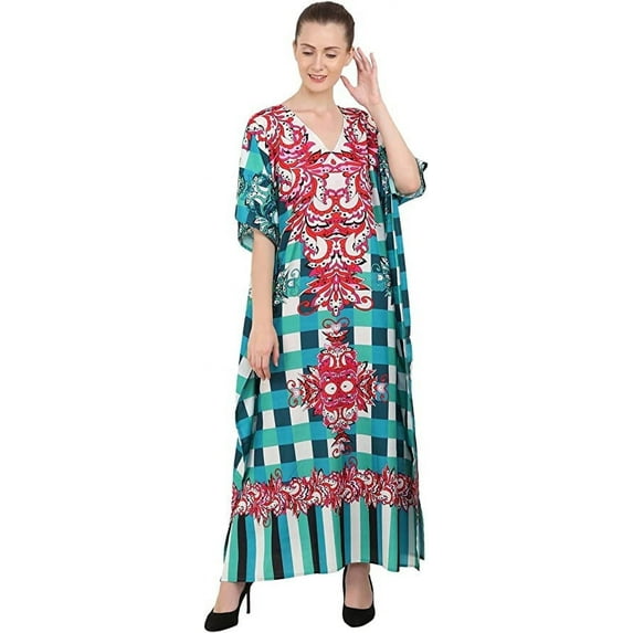 Miss Lavish London Women Kaftans Dresses, Teal M