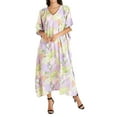 thumbnail image 1 of Miss Lavish London Women Kaftans Dresses, Tropical Floral Purple 3XL, 1 of 6