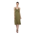 thumbnail image 1 of Miss Lavish London Women Midi Cami Dress Maxi Fit-and-Flare Shift Boho Style Summer Dresses, 119-Olive Green - Large, 1 of 7