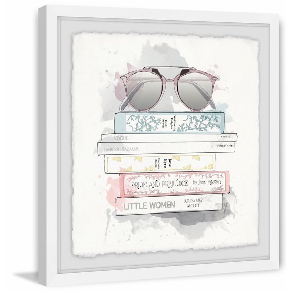 Miss Library Framed Painting Art Print, 24.00" x 1.50"
