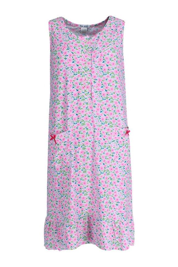 Floral Henley Ruffle Sleeveless Sleep Gown (Women)