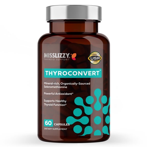 Miss Lizzy ThyroConvert  Organic Selenomethionine for Healthy Liver Function and T4 to T3 Thyroid Hormone Conversion to Boost Metabolism & Energy, Clear Mind & Reduce Oxidative Stress  60 Capsules
