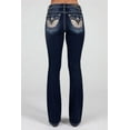 thumbnail image 1 of Miss Me Women's Dark Wash Wing Pocket Bootcut Stretch Denim Jeans - M3080B53 34W x 34L, 1 of 3