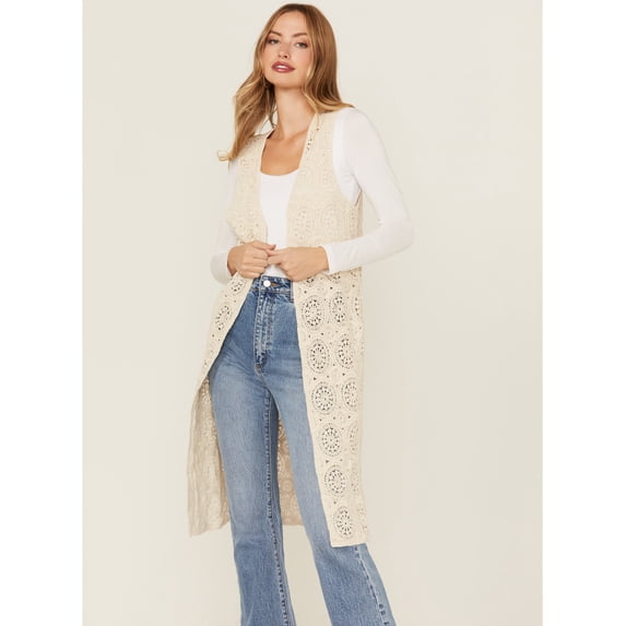 Miss Me Women's Long Vest - MJ0475T Medium US